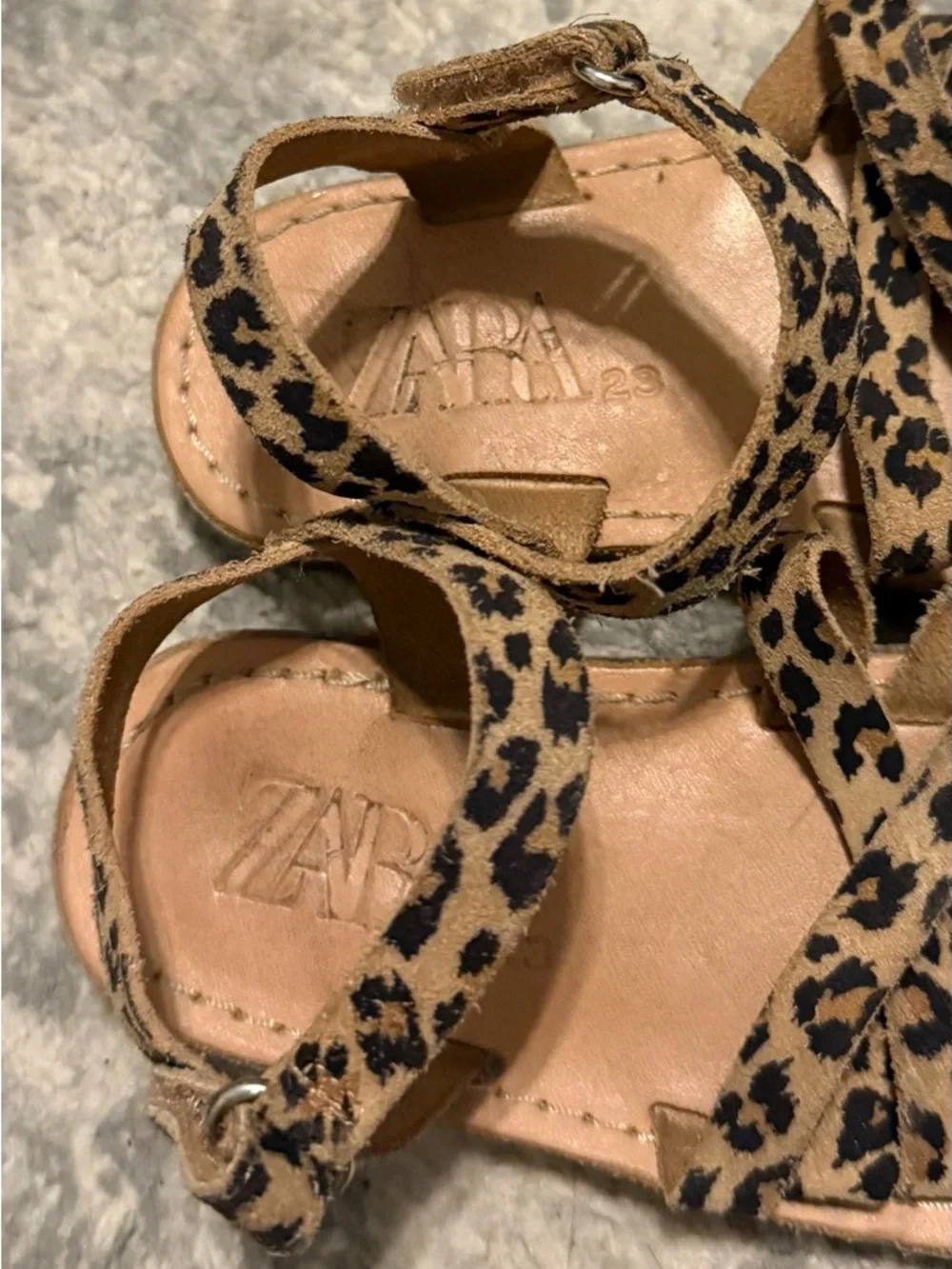 Zara Leopard Print Toddler Sandals Size 23 US 7